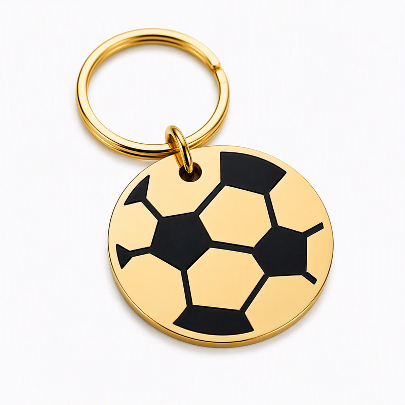 BRASS SOCCER BALL KEYRING
