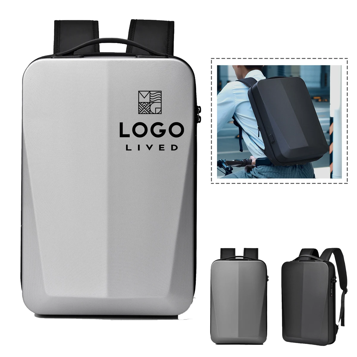 Backpack Hard Shell Waterproof Laptop Business Computer Bag 1