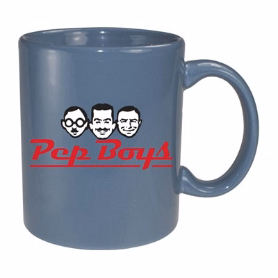 11 oz vitrified coffee mug - ocean blue