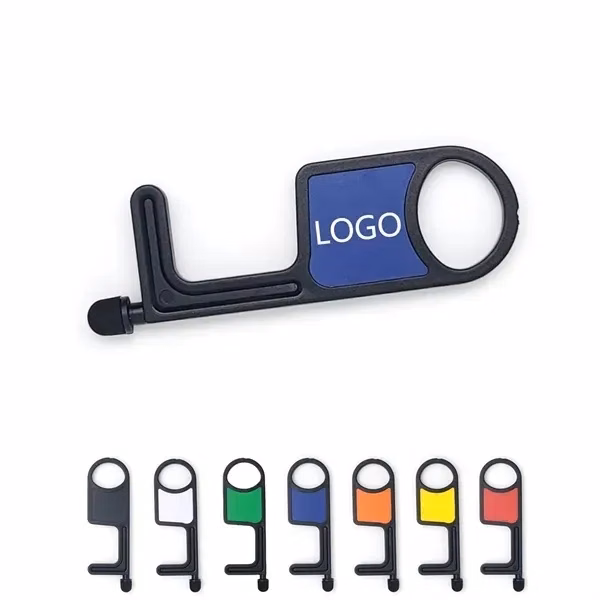 Custom No-Touch Door Opener Key Chain with Stylus — Hygiene Safety Promo