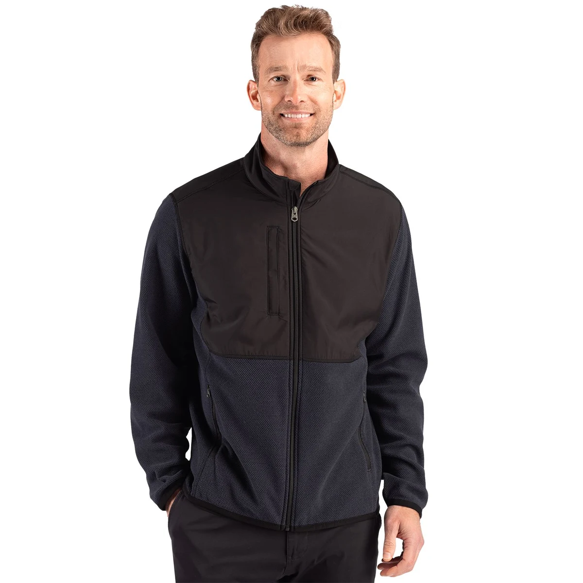 Cutter & Buck Hunts Point Recycled Fleece Mens Hybrid Full Zip Jacket 1