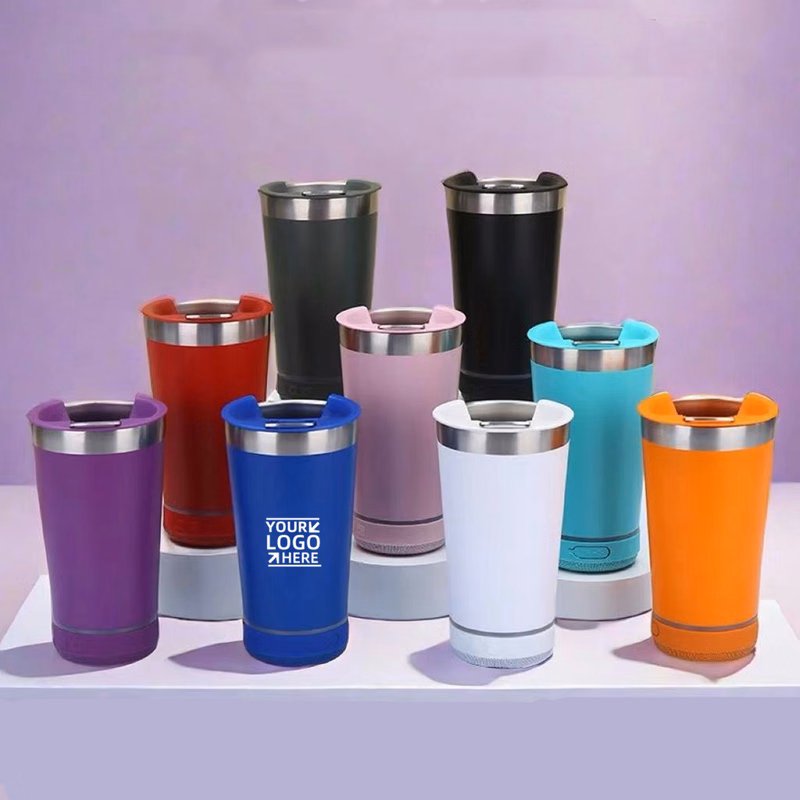 16 oz Tumbler with Speaker and Bottle Opener