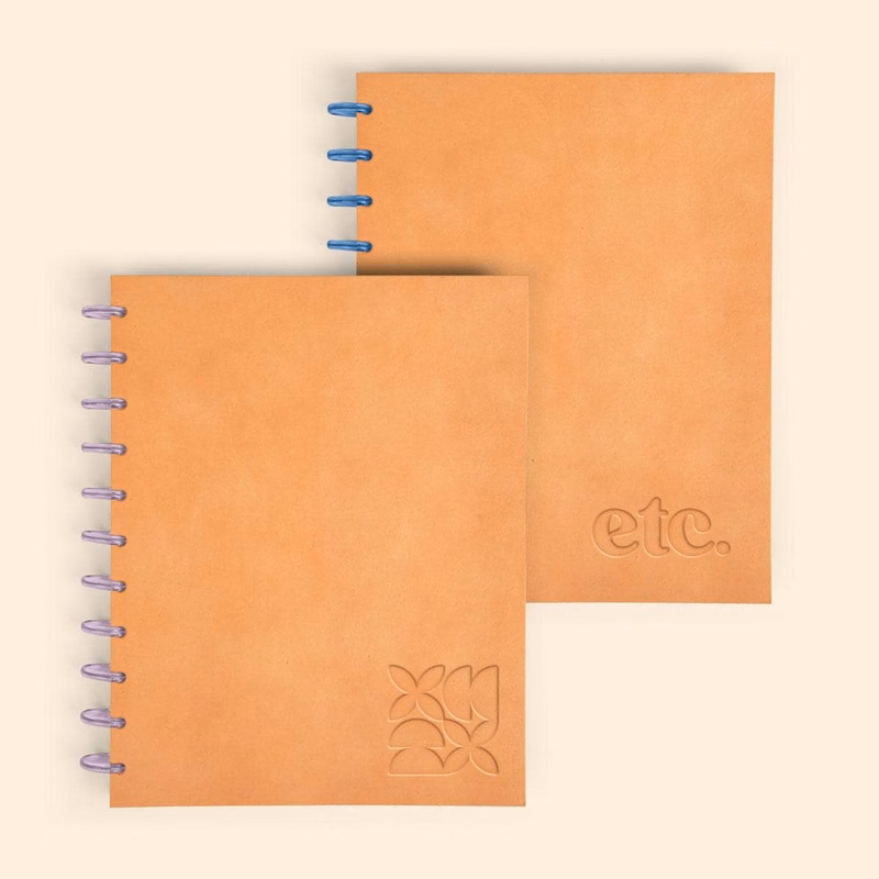 Disc-Bound Journal - Debossed Leather - Large