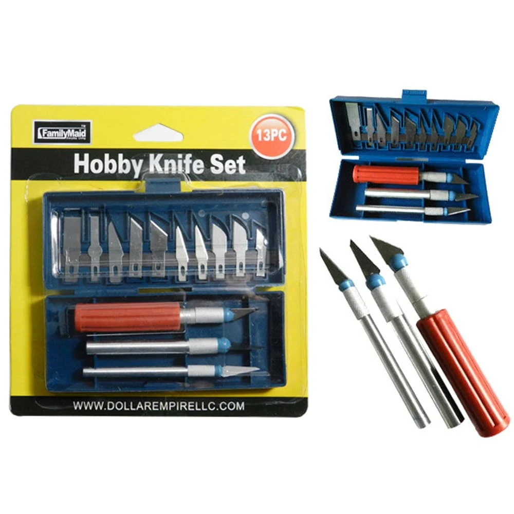 Hobby Knife Sets - 13 Interchangeable Blades 3 Handles 1