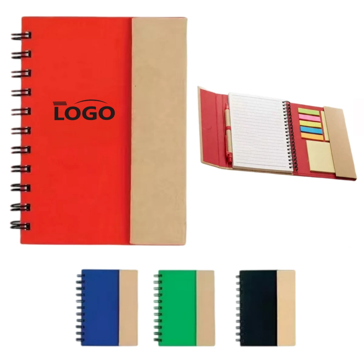 Wirebound Notebook With Pen And Sticky Notes 1