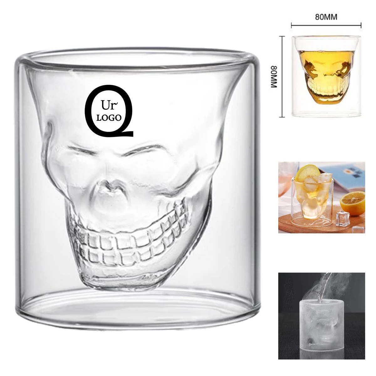 150 Ml Transparent Skull Shot Glass 1