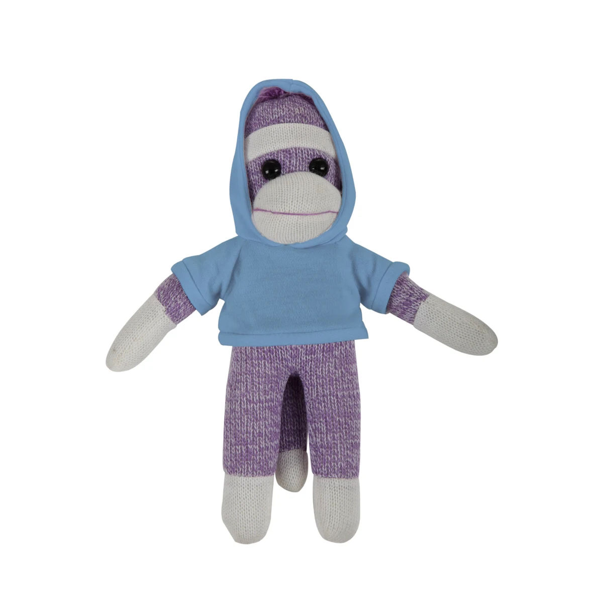 soft plush Purple Sock Monkey with hoodie 1
