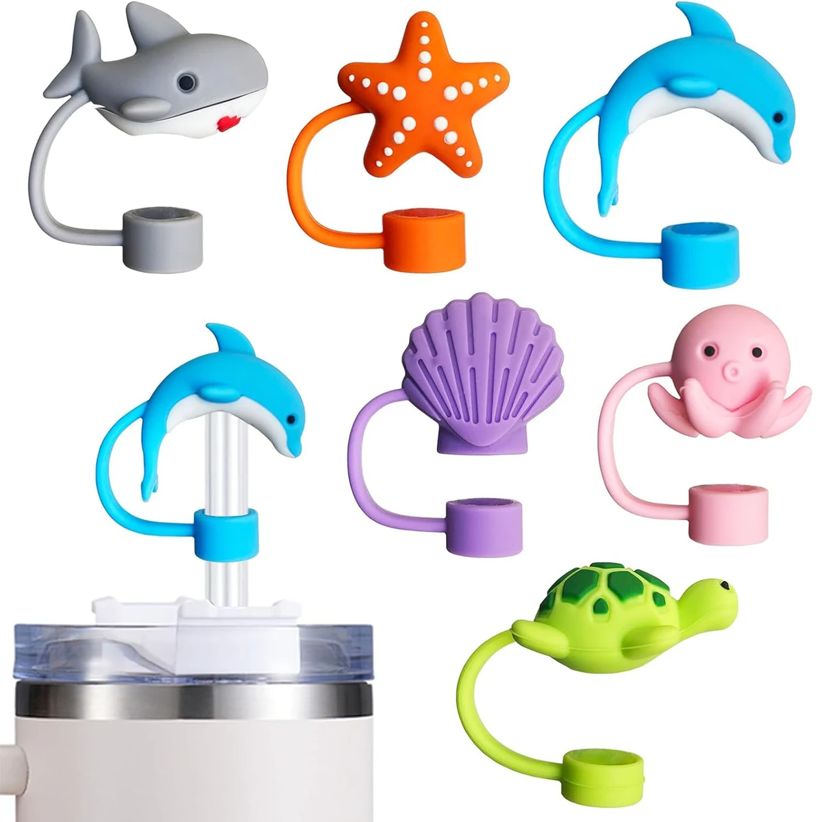 Customizable Colorful Silicone Straw Cover 1