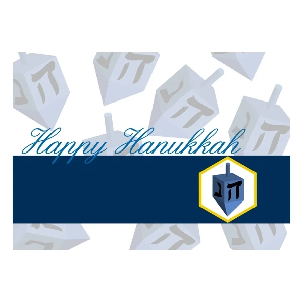 Happy Hanukkah Card with Dreidel 1