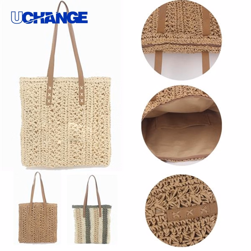 Straw Tote Bag for Beach Use