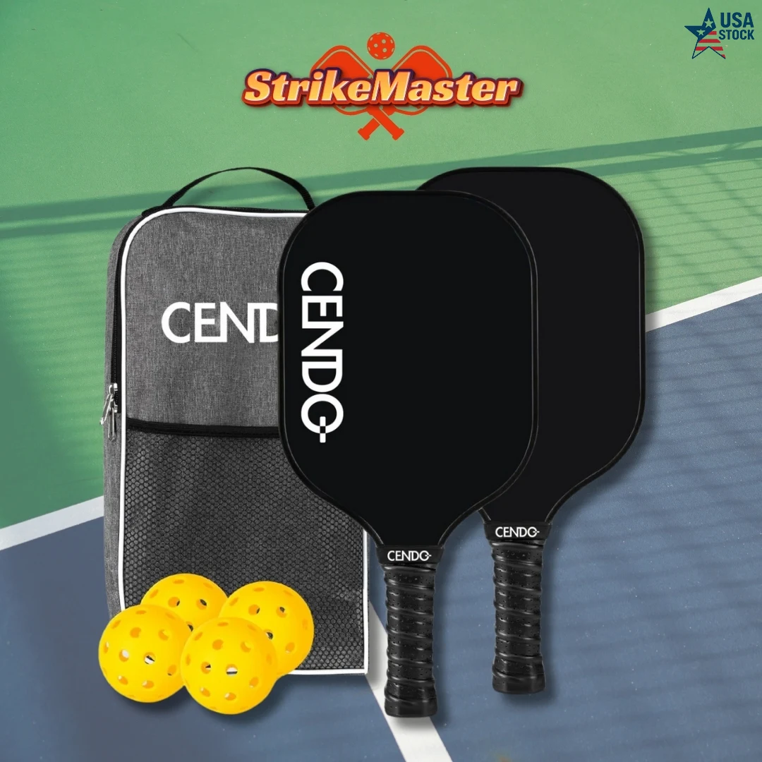 StrikeMaster USAPA Pickleball Set with Carbon Fiber Paddles & Honeycomb Core 1