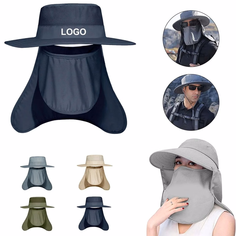 Protection Wide Brim Fishing Hat With Face And Neck Flap