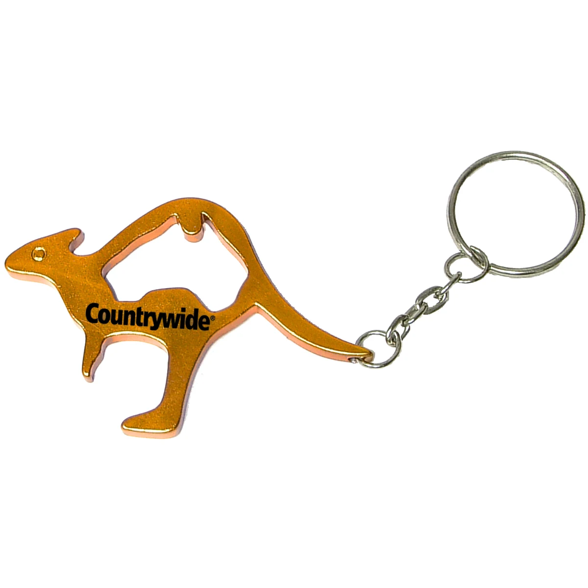Kangaroo shaped aluminum bottle opener with key chain 1