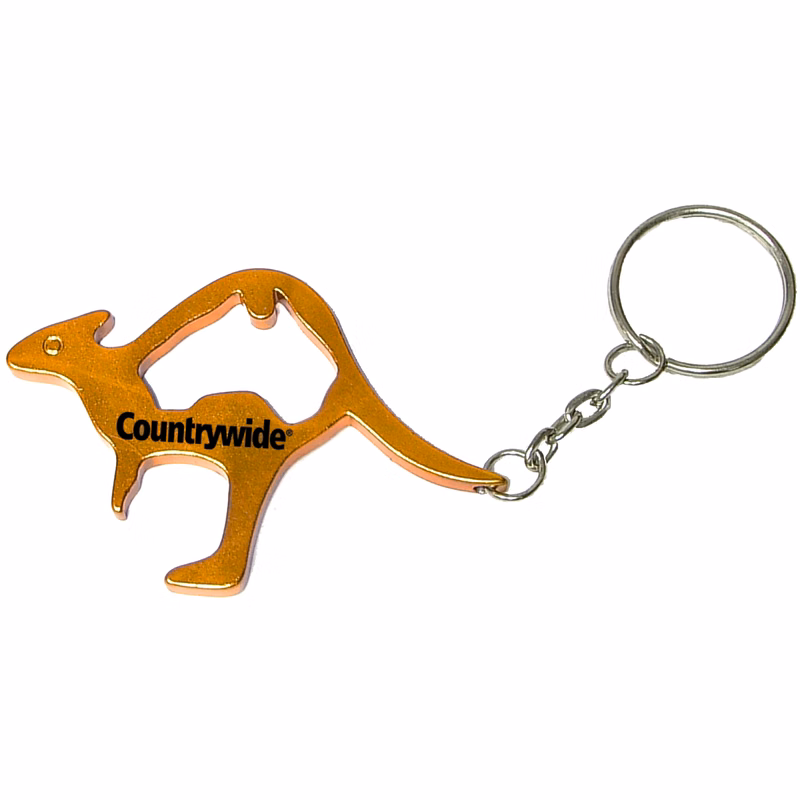 Kangaroo shape bottle opener with key chain, 35 days.