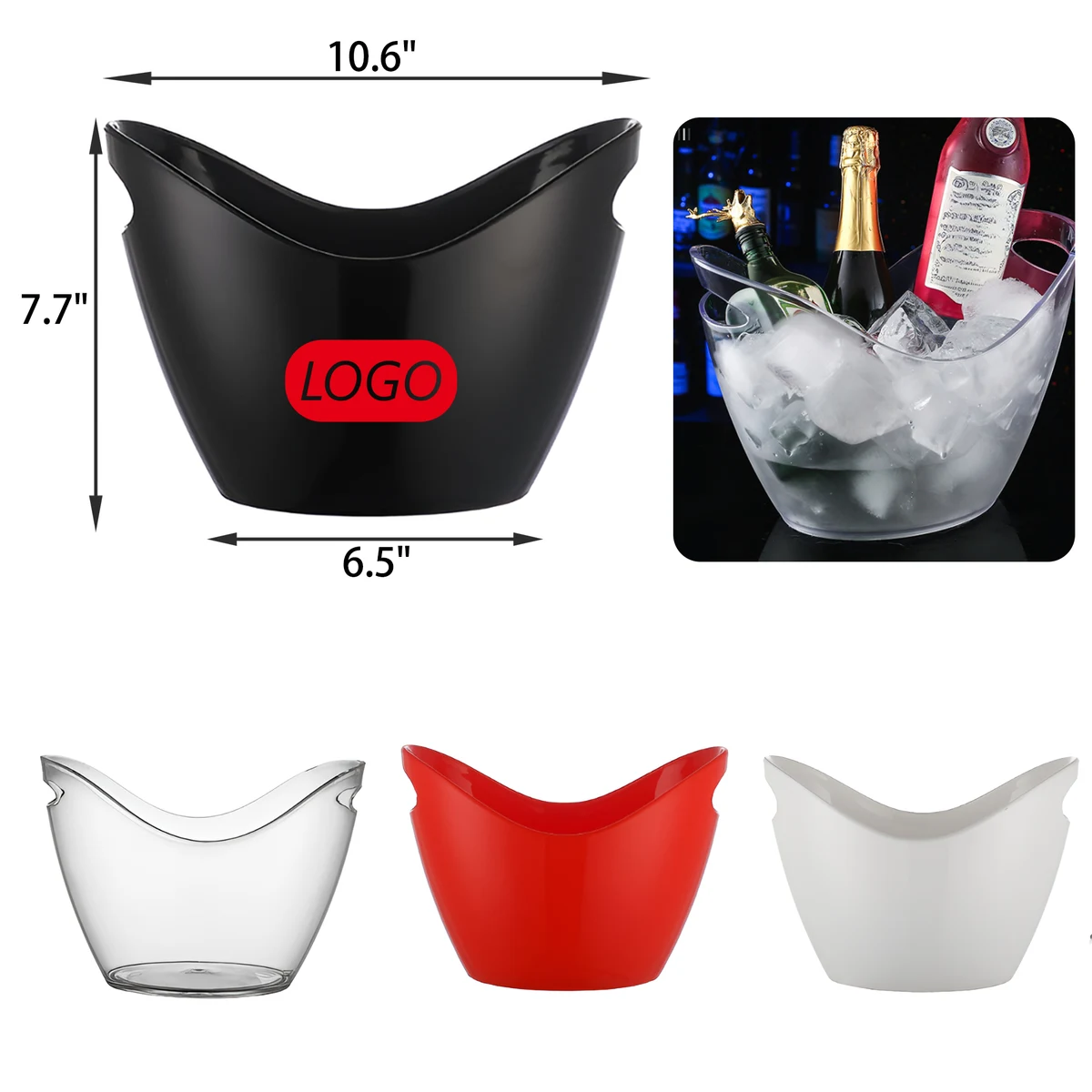 Lightweight 4L Plastic Beer Ice Bucket 1