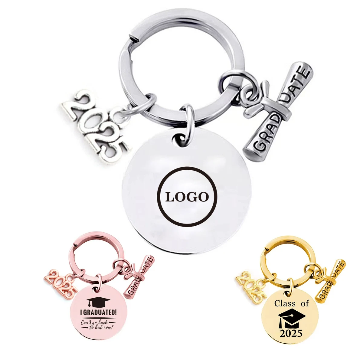 MOQ50 Metal Keyring for Graduation, Class of 2025 1