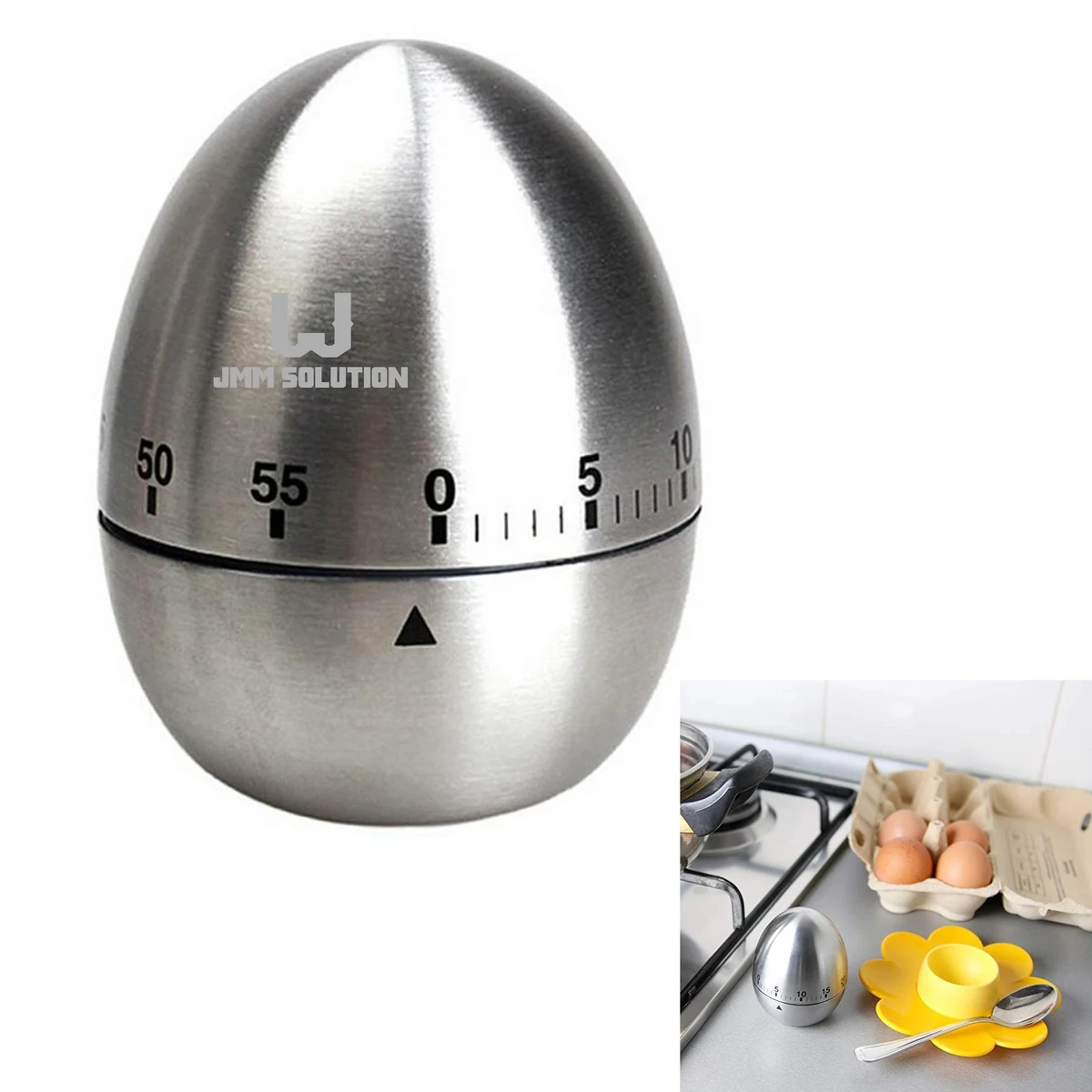 Stainless Steel Egg Shape Kitchen Timer 1
