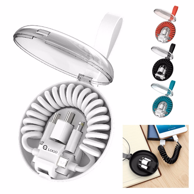 Three-In-One Spring Charging Cable