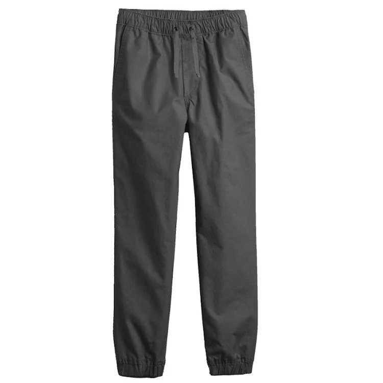 Boys' Slim Fit Twill Joggers - Gray 4-7 1