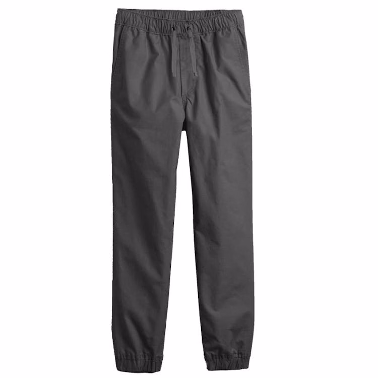 Boys' Slim Fit Twill Joggers - Gray 4-7