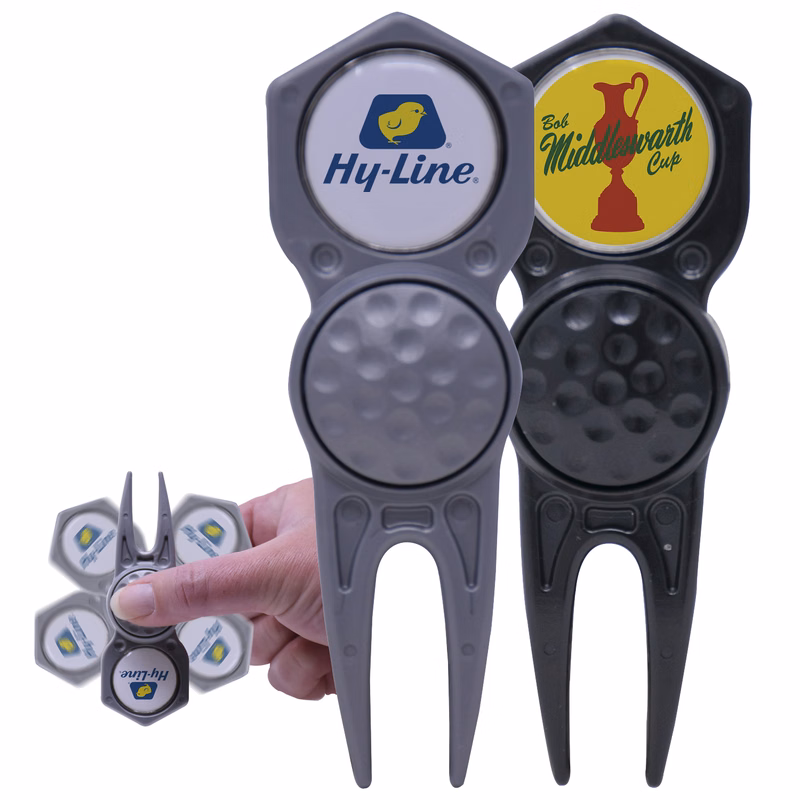 Divot Tool Fidget Spinner with Removable Ball Marker