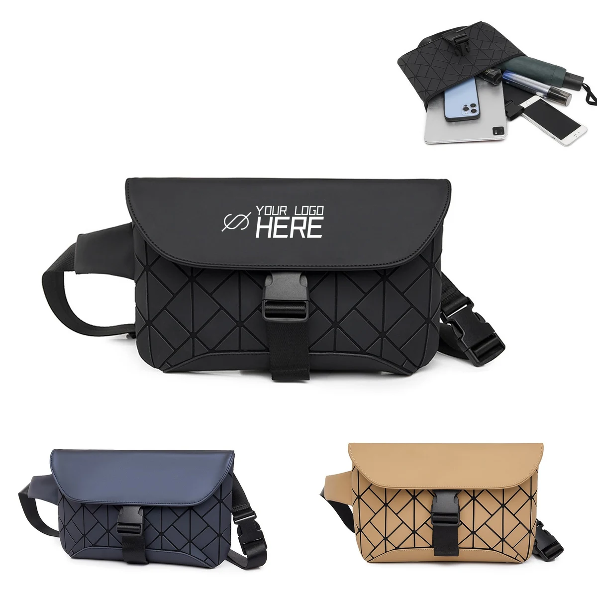 Grid Crossbody Fanny Pack 1