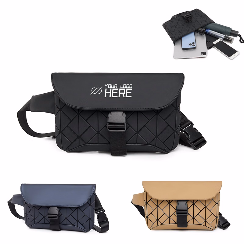 Grid Crossbody Fanny Pack