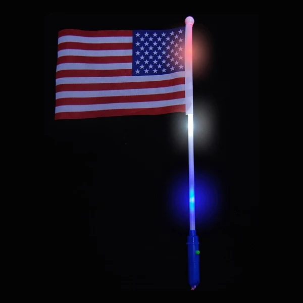 Custom 8" x 5.5" Polyester LED Pride Stick Flag with 3 Light Settings — Event Activation 1