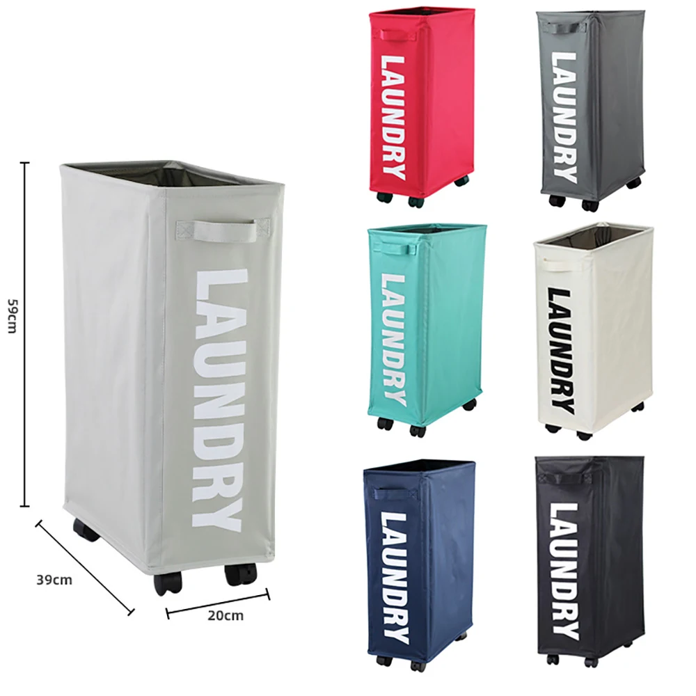72L Freestanding Large Collapsible Laundry Basket w/ wheels 1