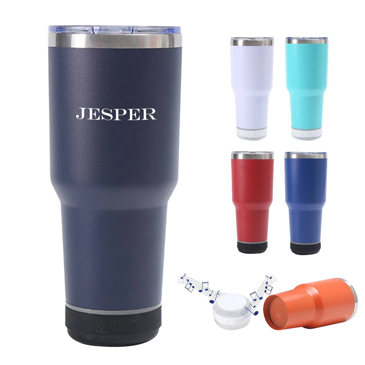 Outdoor Stainless Steel Bluetooth Speaker Mug, custom water bottle with logo imprint 1