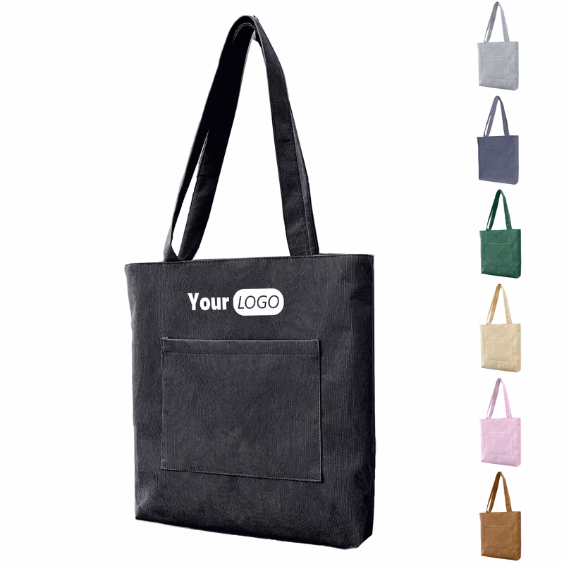 Corduroy Large Capacity Retro Solid Color Tote Bag
