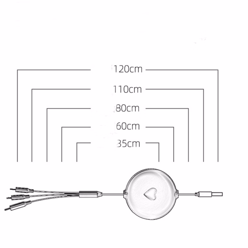High Quality 3.5A Fast Charger USB Cable with 3 in 1