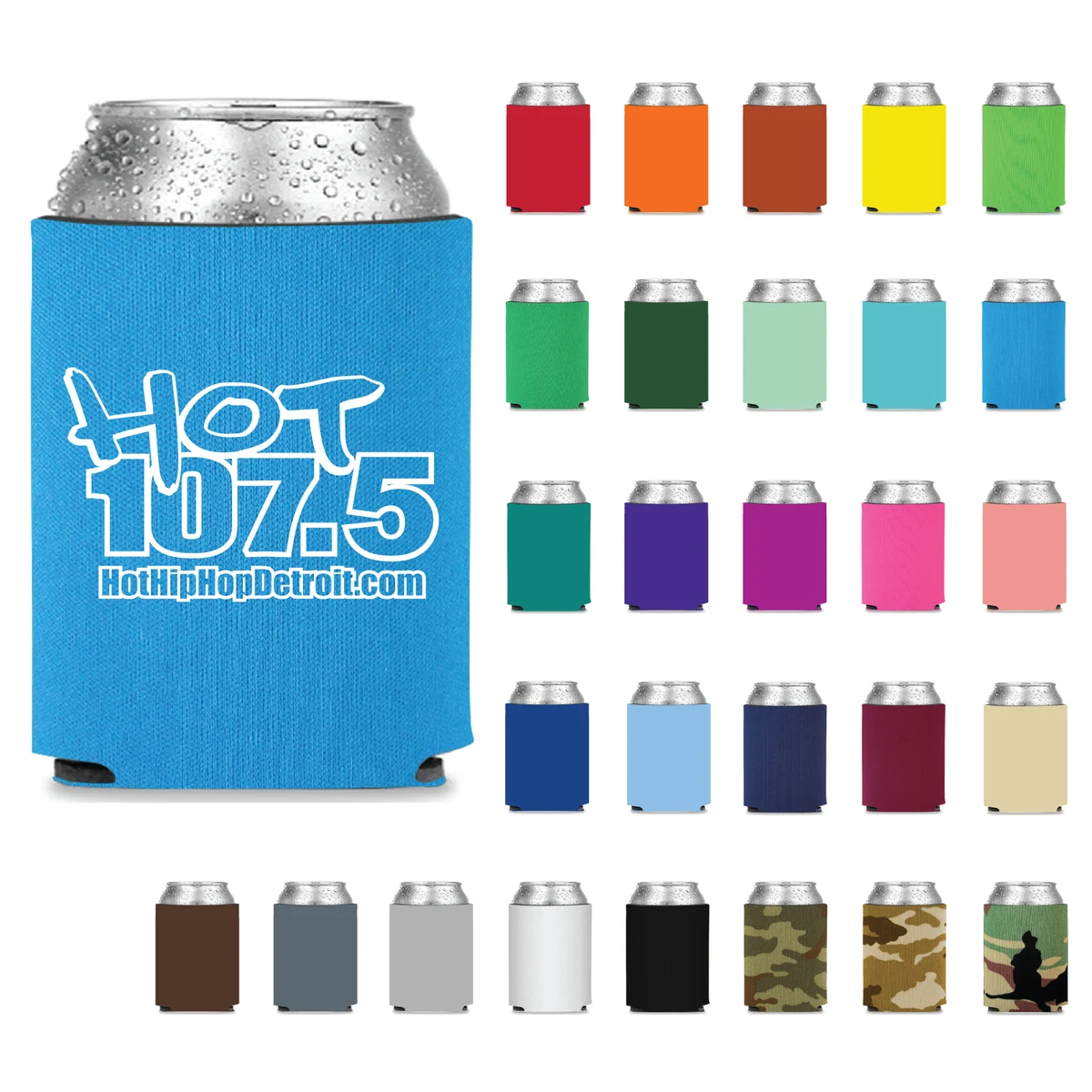 Economy Premium Foam Can Cooler - Screen Printed, custom koozie with logo imprint 1