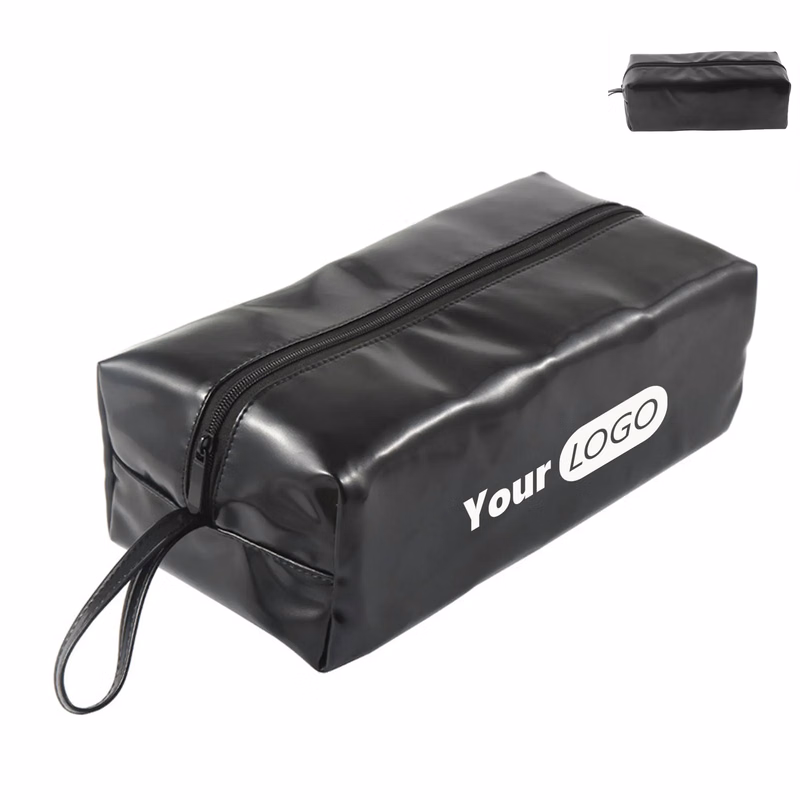 Black Pu Handheld Makeup Bag