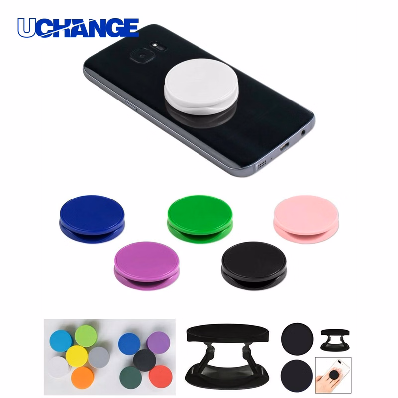 Round Cell Phone Holder with Fold-Out Stand for Desk & Travel
