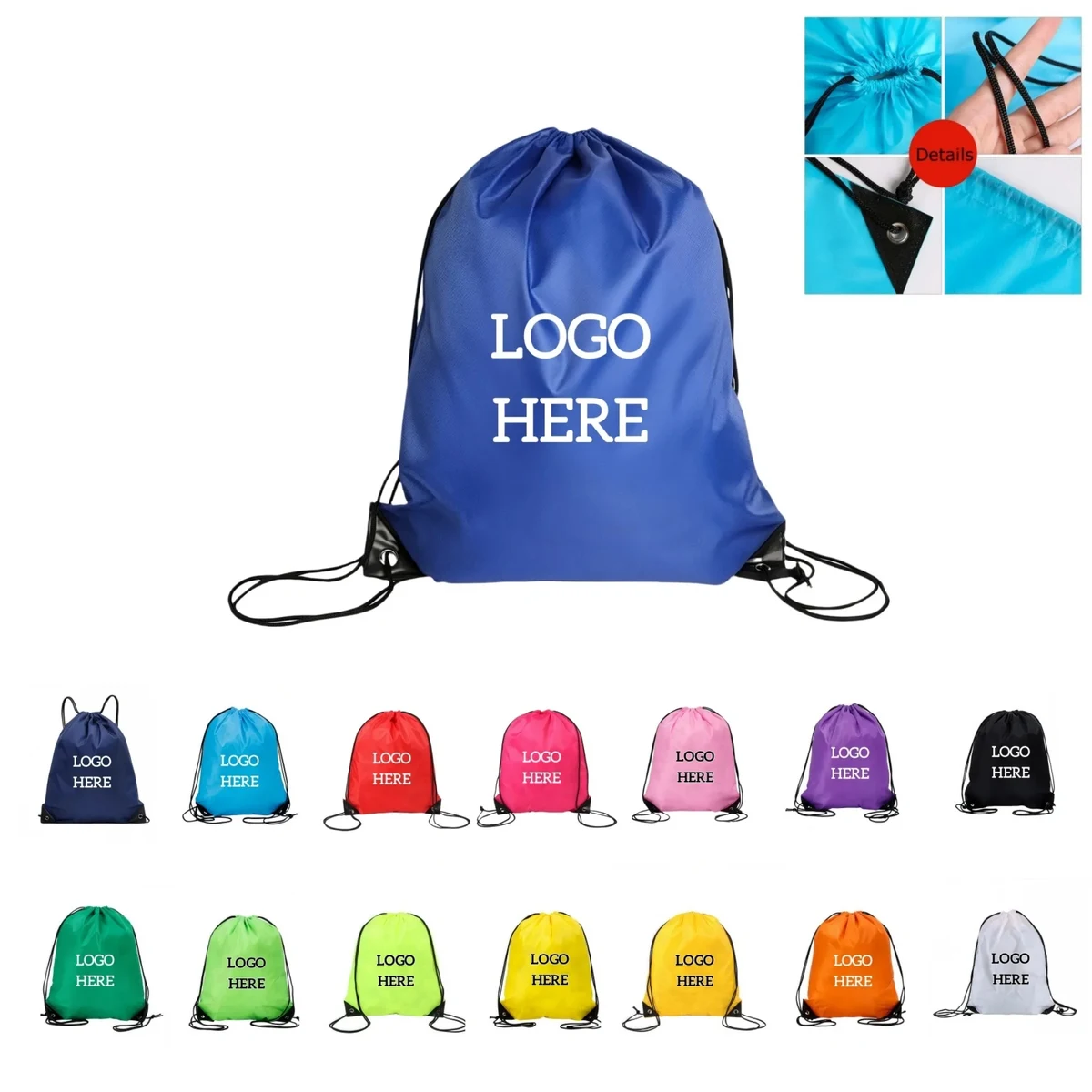 Durable Polyester Drawstring Backpack 1