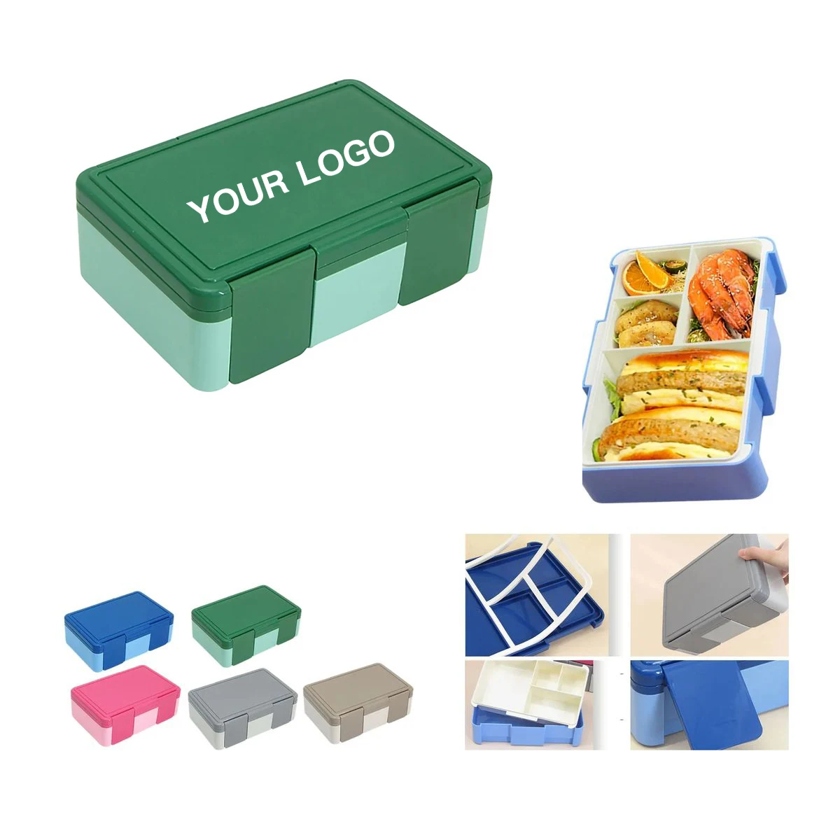 Portable Lunch Container with Fork Spoon Knife 1