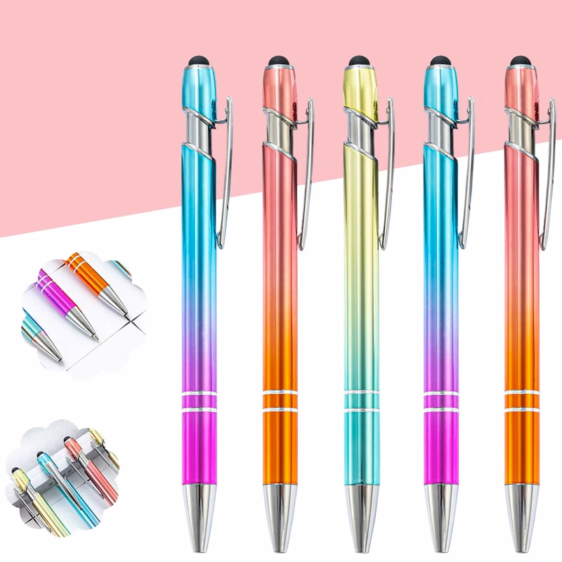 2 in 1 Gradient Metal Stylus Ballpoint Pen