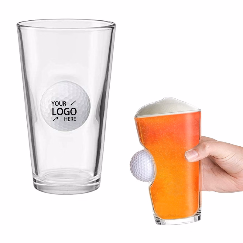 Golf Ball Embedded Beer Glass