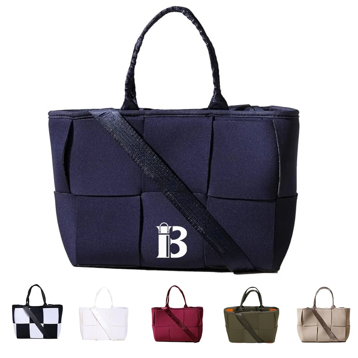 Neoprene Patchwork Design Crossbody Tote Bag for Daily Use 1