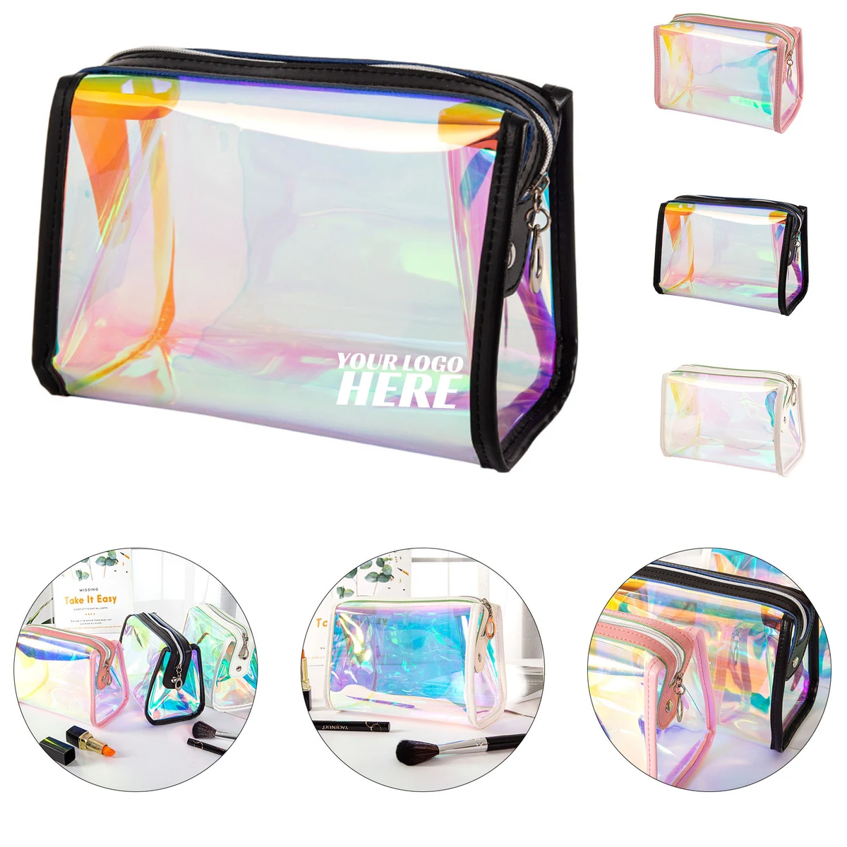 Holographic Clear Toiletry Cosmetic Bag 1