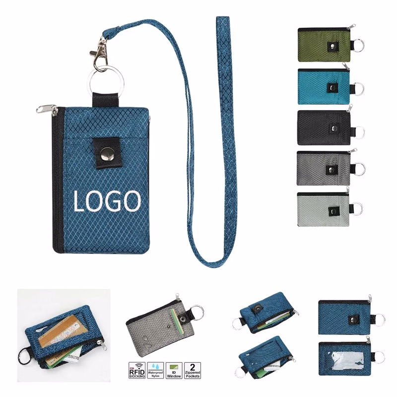 Keychain card case for neck hanging