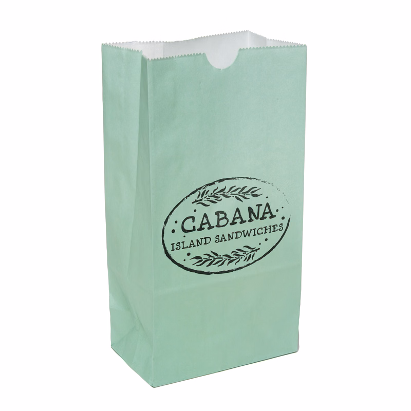 One-color Colored Paper Bag Green (5" x 9.75" x 3.125")
