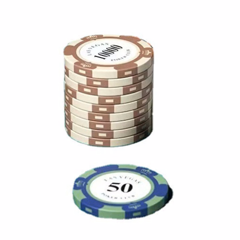Double Sided Matte Finish Ceramic Poker Chip Button