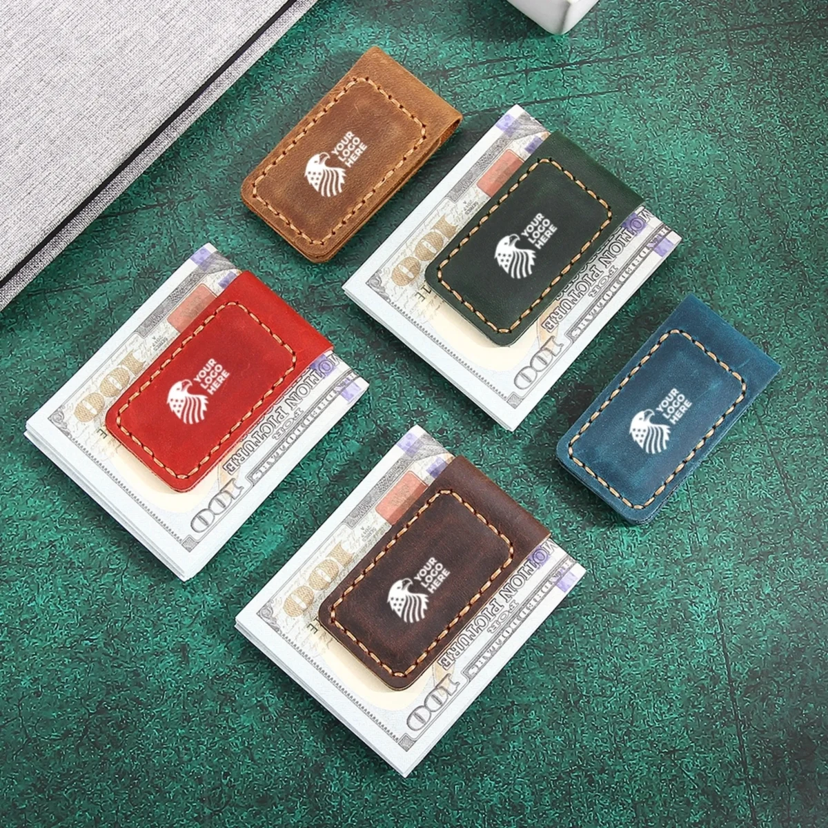 Personalized Leather Money Clip Wallet Gift 1