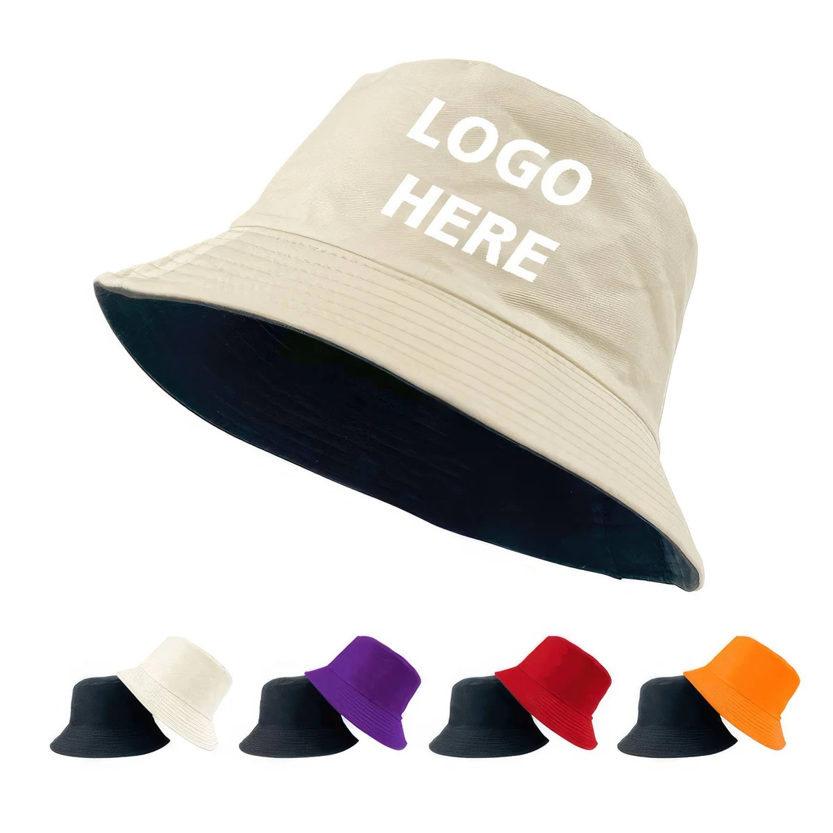 Custom Cotton Double-Side-Wear Reversible Bucket Hat 1