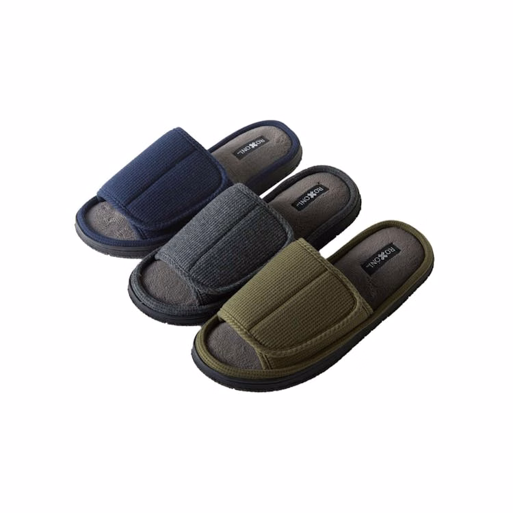 Men's Velcro Closure Memory Foam Slide Slippers Assorted S-XL