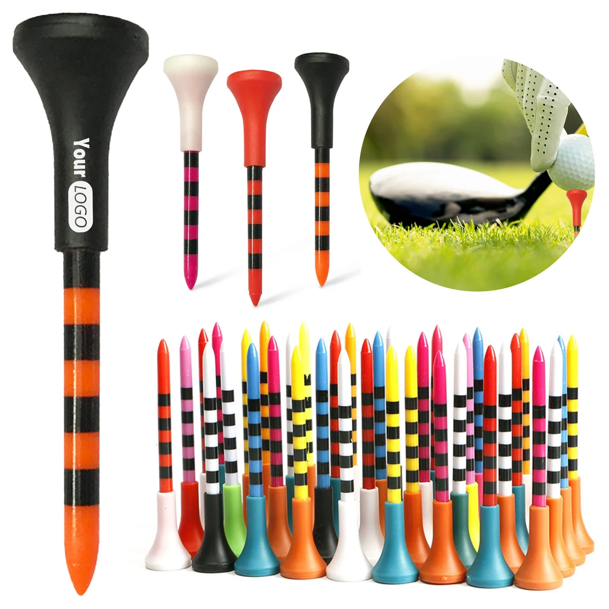 Plastic 50 Branch Golf Soft Rubber Head Cover Ball Seat 1