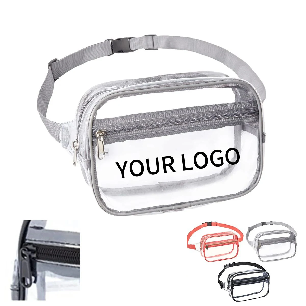 Compact PVC Clear Belt Bag With Zipper 1