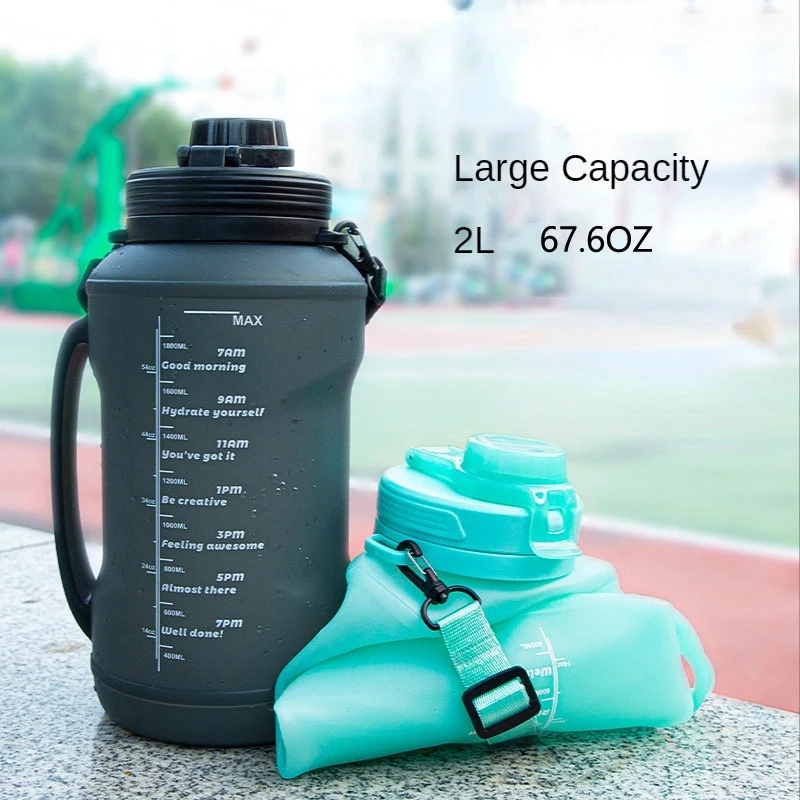 Half Gallon Large Capacity Collapsible Water Bottle 1